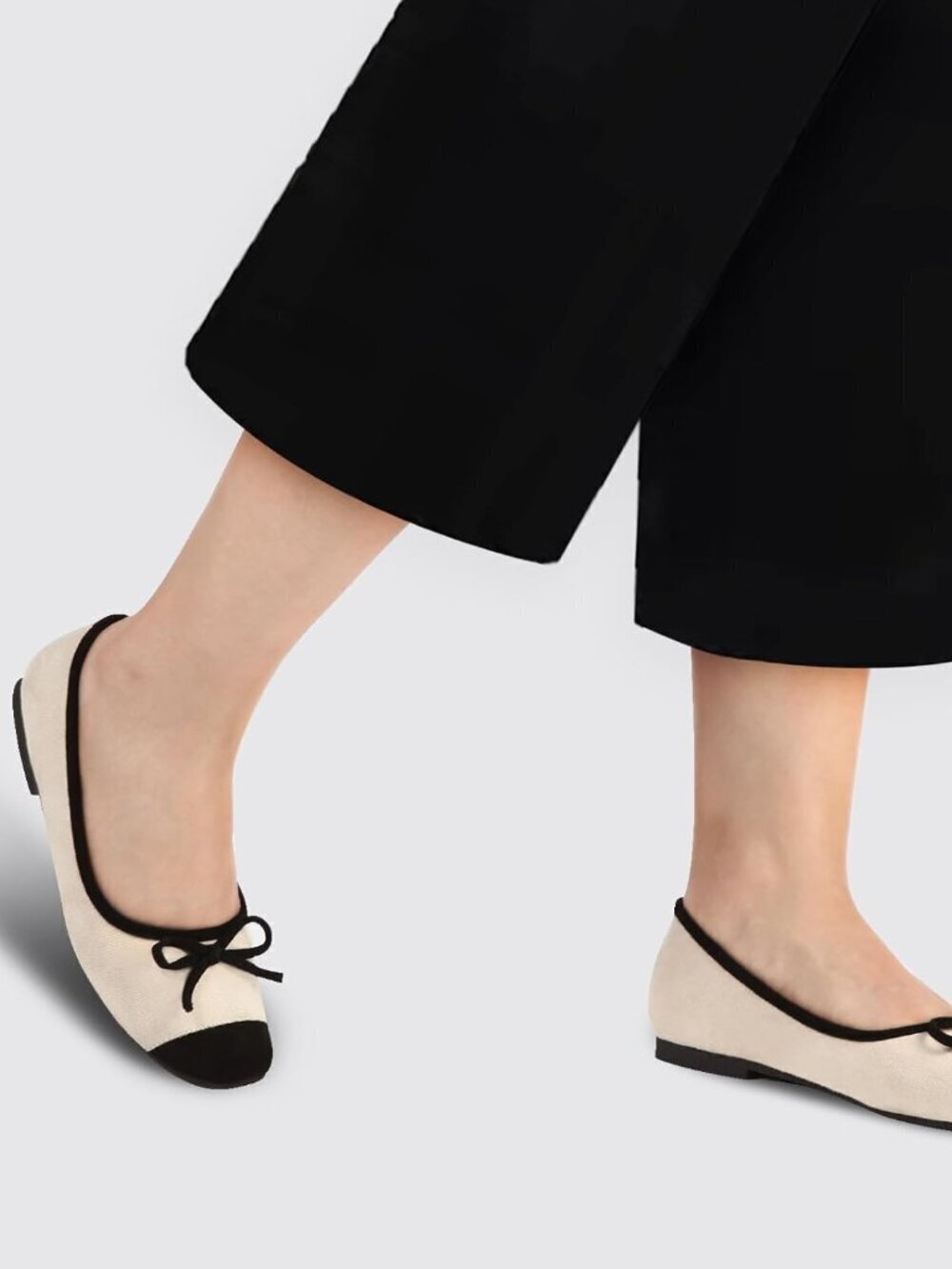Women's Apricot Faux Suede Square Toe Slip On Cap Toe Bow Dressy Flat Shoes